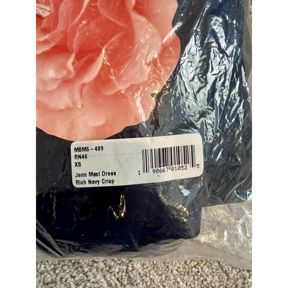 Show Me Your Mumu Jenn Maxi Formal Bridesmaid Dress Rich Navy Chiffon NWT XS - Picture 5 of 6